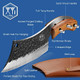 Xyj Hand Forged Chef Knife Meat Butcher Slicing Knives With Leather Sheath Full Tang Handle Camp Kitchen Knives