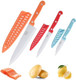 3 Pcs Chef Knife Set With Sharp Blade And Ergonomic Design Comfortable Handle Professional Kitchen Knives For Cooking Premium Stainless Steel With Sheaths Sharp And Durability