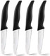 Paring Knives Set Of 4-4'' Fruit Vegetable Paring Knives Large Sturdy Handle 4Cr14 Stainless Steel Sharp Blades Paring Knife Quick Cutting Small Kitchen Knife (4Pcs/Black)