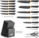 Kitchen Knife Set15 Pcs Knife Set With Block And Sharpenerhigh Carbon Stainless Steel Ultra Sharpdishwasher Safe