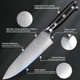 Damascus Chef Knife Professional Japanese Chef Knife 8 Inch Kitchen Knife With Vg-10 Steel Core And Full Tang G10 Handle Box