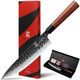 Gyuto Knife 8 Inch Japanese Gyuto Chef Knife Handmade Forged 5 Layers Vg10 High Carbon Steel Ergonomic Sandalwood G10 Handle With Premium Box