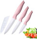 3-Pieces Pink Ceramic Knives Set 5-Inch For Vegetable And Meet 4-Inch For Fruit 3-Inch For Peelingsuitable For Beef Chicken Vegetable Fruit Butter And Bread (Pink)