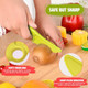 Toddler Learning Knife With Educational Ring For Real Cooking Adorable Dog Design Safe Serrated Edge For Cutting Training And Premium Nylon Material Blade Mint Blue