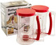 2 Pack Pancake Batter Dispenser - Cookie/Cake/Cakes/Waffle/Waffles Separator Tool with Squeeze Handle Easy Pour & Measuring Label for Griddle Baking Supplies Crepe & Cake Muffin Mix Red