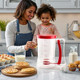 2 Pack Pancake Batter Dispenser - Cookie/Cake/Cakes/Waffle/Waffles Separator Tool with Squeeze Handle Easy Pour & Measuring Label for Griddle Baking Supplies Crepe & Cake Muffin Mix Red
