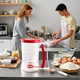 2 Pack Pancake Batter Dispenser - Cookie/Cake/Cakes/Waffle/Waffles Separator Tool with Squeeze Handle Easy Pour & Measuring Label for Griddle Baking Supplies Crepe & Cake Muffin Mix Red