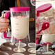 2 Pack Pancake Batter Dispenser - Cookie/Cake/Cakes/Waffle/Waffles Separator Tool with Squeeze Handle Easy Pour & Measuring Label for Griddle Baking Supplies Crepe & Cake Muffin Mix Red