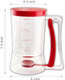 2 Pack Pancake Batter Dispenser - Cookie/Cake/Cakes/Waffle/Waffles Separator Tool with Squeeze Handle Easy Pour & Measuring Label for Griddle Baking Supplies Crepe & Cake Muffin Mix Red