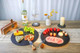 Natural Slate Cheese Charcuterie Board Set of 2 Premium Serving Platter for Charcuterie Cheese Appetizers Placements Black Slate for Laser Engraving Rustic Kitchenware Entertaining 11.8in