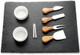16 x 12 inch Slate Cheese Board Large Slate Board Set Slate Stone Board Slate Cheese Tray Serving Tray with 4 Knives Forks 2 Ceramic Bowls and Chalk Christmas