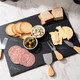 16 x 12 inch Slate Cheese Board Large Slate Board Set Slate Stone Board Slate Cheese Tray Serving Tray with 4 Knives Forks 2 Ceramic Bowls and Chalk Christmas