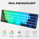 CHONCHOW Mini RGB 60% Gaming Keyboard, 68 Keys Small Compact USB Wired Rainbow Light Up Backlit Gaming Keyboard for Xbox PS4 PS5 PC Laptop Gamer(White-Black)