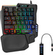 CHONCHOW One Handed Gaming Keyboard Rainbow LED Light Up, 35 Keys Protable Mini Single Hand Keyboard with Wrist Rest, Ergonomic Wired One Hand Keyboard for Xbox PS4 PS5 PC Laptop with USB Hub CHONCHOW One Handed Gaming Keyboard Rainbow LED Light Up, 35 Keys Protable Mini Single Hand Keyboard with Wrist Rest, Ergonomic Wired One Hand Keyboard for Xbox PS4 PS5 PC Laptop with USB Hub
