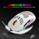 Felicon 69G Ultralight Gaming Mouse with Ergonomic Honeycomb Shell, 6 RGB Backlight, 6 Programmable Buttons, 6400 DPI Optical Sensor, Wired USB Connection, White