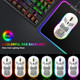 Felicon 69G Ultralight Gaming Mouse with Ergonomic Honeycomb Shell, 6 RGB Backlight, 6 Programmable Buttons, 6400 DPI Optical Sensor, Wired USB Connection, White