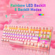 Pink Mechanical Gaming Keyboard Blue Switch Mini 87 Keys Wired Rainbow LED Backlit Keyboard Professional Lightweight Gaming Mouse Gaming Mice Pad for Gamers and Typists Pink Mechanical Gaming Keyboard Blue Switch Mini 87 Keys Wired Rainbow LED Backlit Keyboard Professional Lightweight Gaming Mouse Gaming Mice Pad for Gamers and Typists
