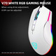 MOTOSPEED V70 USB Wired Gaming Mouse,DPI 6400 ZEUS6400 Optical Sensor,Chorma RGB Backlit,7 Programmable Buttons，Ergonomic PC Gaming Mouse for Laptop, PC, Mac(White)