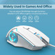 NACODEX AJ120 White Gaming Mouse Programmable 6 Buttons, 4 Adjustable DPI Up to 8000 for Window PC Gamer with Electroplating Wings Design