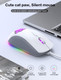 Cat Paw RGB Gaming Mouse, Silent Optical Computer Mice USB Wired with 6 Adjustable DPI Up to 7200, RGB Lighting, 6 Programmable Buttons for Windows/Vista/Linux (White)
