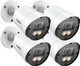 SANNCE Full Color Night Vision Security Camera, 4pcs 1080P TVI Wired CCTV Surveillance Camera for Home, Indoor Outdoor Use, Built-in 3500K Smart Warm Spotlight LED, 4 Cameras with Adapter & Cables SANNCE Full Color Night Vision Security Camera, 4pcs 1080P TVI Wired CCTV Surveillance Camera for Home, Indoor Outdoor Use, Built-in 3500K Smart Warm Spotlight LED, 4 Cameras with Adapter & Cables