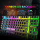 ZIYOU LANG T2Pro 75% Wired Mechanical Feel Keyboard and 6400 DPI Optical Mouse Combo,Compact Rainbow Backlit PC Gaming Keyboard,65g Lightweight Honeycomb Mouse &Pad for Gamer/Win/Mac/Laptop(Black)