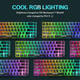 CHONCHOW 60% Gaming LED Keyboard RGB 68 Keys Layout Wired Keypad with 10 Preset Effects Mechanical Switch Feel Compatible with PC Mac Linux Xbox one PS4 PS5