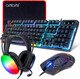Gaming Keyboard Mouse and Headset with mic Combo USB Wired RGB Backlit Gamer Bundle Compatible with PC Windows 7/8/10/11 Xbox one PS4 PS5(Black) Gaming Keyboard Mouse and Headset with mic Combo USB Wired RGB Backlit Gamer Bundle Compatible with PC Windows 7/8/10/11 Xbox one PS4 PS5(Black)