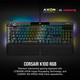 CORSAIR K100 RGB Mechanical Gaming Keyboard - CHERRY MX SPEED RGB Silver Keyswitches - PBT Double-Shot Keycaps - Elgato Stream Deck and iCUE Compatible - QWERTY NA Layout - Black CORSAIR K100 RGB Mechanical Gaming Keyboard - CHERRY MX SPEED RGB Silver Keyswitches - PBT Double-Shot Keycaps - Elgato Stream Deck and iCUE Compatible - QWERTY NA Layout - Black