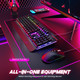 Wired Gaming Keyboard and Mouse Combo, 104 Keys All-Metal Panel Rainbow Computer Keyboard with Multimedia Keys Wrist Rest and LED Backlit Gaming Mouse 4200 DPI for Windows PC Gamers (Black)