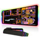 Sci-fi Control Console Display Led Desk Mat, Trekkie Trekker Extra Large Thick Mouse pad for Desk, SciFi Gamer RGB Mousepad Led, Laptop Pad Game Mat, Gaming Computer Accessories Room Decor KMH
