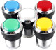 EG STARTS 10 Pcs/Lots Chrome Plating 30mm LED Illuminated Push Buttons with Micro Switch for Arcade Machine Games Mame Jamma Parts 12V Each Color of 2 Pieces