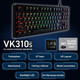 ELECOM Gaming V Custom VK310 Tenkeyless RGB Gaming Keyboard, Backlit Wired Mechanical Keyboard, Speed Silver Linear Switches, N-Key Rollover, Detachable Braided Cable, PBT Keycaps (TK-VK310SBK)