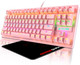 Mechanical Gaming Keyboard Blue Switch Mini 87 Keys Wired Rainbow LED Backlit Keyboard Professional Lightweight Gaming Mouse Gaming Mice Pad for Gamers and Typists (White) Mechanical Gaming Keyboard Blue Switch Mini 87 Keys Wired Rainbow LED Backlit Keyboard Professional Lightweight Gaming Mouse Gaming Mice Pad for Gamers and Typists (White)