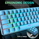 60% Mechanical Gaming Keyboard Mini 68 Keys Wired Type C 18 RGB Backlight Effects,Lightweight RGB 6400DPI Honeycomb Mouse,Large Mouse Pad Compatible With PS4,Xbox,PC,Laptop,MAC (blue/blue switch)