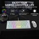 60% Gaming Keyboard Honeycomb Mouse and RGB Headset Comboith Rainbow Backlight Ergonomic 62Key Mechanical Feeling Adjustable 7200DPI Mice Stereo Sound Headphone for PS4 Xbox One PC Mac Gamer
