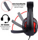 3.5mm Port Wired Gaming Headset, Stereo Bass Noise Isolation Headphone with Mic Volume Control for PS4 Xbox One PSP PC Laptop Tablet Cellphones (Black)
