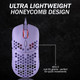 Mira S Ultra Lightweight Honeycomb Shell Wired RGB Gaming Mouse - Up to 12 000 cpi 6 Buttons - 61g Only (Mira-S, Lavender) Mira S Ultra Lightweight Honeycomb Shell Wired RGB Gaming Mouse - Up to 12 000 cpi 6 Buttons - 61g Only (Mira-S, Lavender)