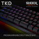 KINESIS Gaming TKO Mechanical Keyboard Tactile Brown Switches 60% Layout Split Spacebar Hotswap PBT Keycaps Aluminum Body SF Shock Limited Edition Travel Case
