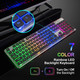 LANGTU Membrane Gaming Keyboard, Colorful LED Backlit Quiet Keyboard for Study, All-Metal Panel USB Wired 25 Keys Anti-ghosting Computer Keyboard 104 Keys - L1 Black/Silver…