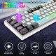 LexonElec K61 60% Gaming Keyboard and Mouse,Wired Mini RGB Backlit LED Keyboard Mechanical Feel,Honeycomb Ergonomic Mouse 12000 DPI,Gaming Mouse Pad for Laptop PC Gamers(White/Black)
