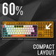 LexonElec 60% Wired RGB Gaming Keyboard,62 Keys Compact Mechanical Keyboard Degsin Keycaps,Detachable USB Type-C,Blue Switch 18 LED Chroma Backlit for Typists and Gamers-White/Black