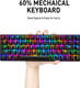 LexonElec Mechanical Gaming Keyboard 18 Chroma RGB Backlit Keyboard with Type C Blue Switches 68 Keys Anti-ghosting Wired Gaming Keyboard for PC/Mac Gamer, Typist, Tactile(Black RGB)