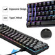 LexonElec Mechanical Gaming Keyboard 18 Chroma RGB Backlit Keyboard with Type C Blue Switches 68 Keys Anti-ghosting Wired Gaming Keyboard for PC/Mac Gamer, Typist, Tactile(Black RGB)