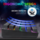 Wired Gaming Keyboard and Mouse Rainbow Backlit Mechanical Keyboard Blue Switch Type-C 84 Keys Anti-ghosting,RGB 12000 DPI Lightweight Honeycomb Shell Gaming Mouse,Large Mouse Pad for PC Gamers(Black) Wired Gaming Keyboard and Mouse Rainbow Backlit Mechanical Keyboard Blue Switch Type-C 84 Keys Anti-ghosting,RGB 12000 DPI Lightweight Honeycomb Shell Gaming Mouse,Large Mouse Pad for PC Gamers(Black)