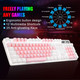 MageGee Mechanical Gaming Keyboard, d Blue Switch 104 Keys White Backlit Keyboards, USB Wired Mechanical Computer Keyboard for Laptop, Desktop, PC Gamers(White & Pink)