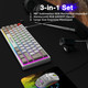 60% Gaming Keyboard and Mouse Combo,PBT Dye Sublimation Keycap,Wired Ergonomic Mechanical Keyboard+RGB Lightweight Honeycomb Mouse,12000 DPI Optical Sensor for PC/Mac (White/Red Switch)
