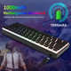 NACODEX Mini 60% Mechanical Gaming Keyboard - PBT Pudding Keycap Bluetooth 5.0 Rainbow Keyboard - 1000mAh Ultra-Compact Keyboard for Win/Mac/PC Gamer (Red Switch Black)
