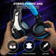 NPET 【2 Pack HS10 Stereo Gaming Headset for PS4 PC Xbox One PS5 Controller, Noise Cancelling Over Ear Headphones with Mic, LED Light, Bass Surround, Soft Memory Earmuffs Blue