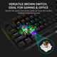 Rapoo V500Pro Full-Size Mechanical Gaming Keyboard, 104 Keys Anti-Ghosting, Customizable Rainbow RGB Backlit, Multimedia Hotkeys, Removable Top Case, USB-C, Heavy Duty, Edition, Brown Switch